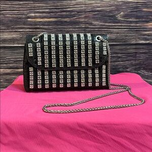 Black and Silver Chain Shoulder Bag